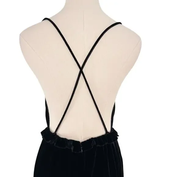 Ulla Johnson Lavinia Gown Black Velvet Open Back Black Tie Formal Party Size 00 - Picture 9 of 16